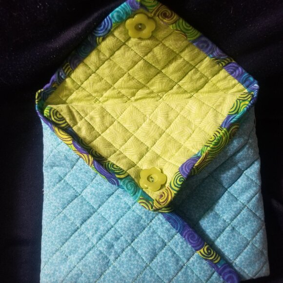 Quirky beauty- a homemade blue & green purse - Picture 2 of 12